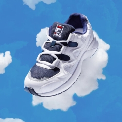 Fila Sky Runner 95 - Miesten Urheilukengät - Valkoinen/Laivastonsininen | FI-25503